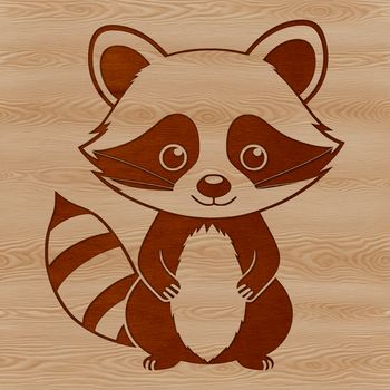 Raccoon illustration in vector format, suitable for digital designs and printables.
