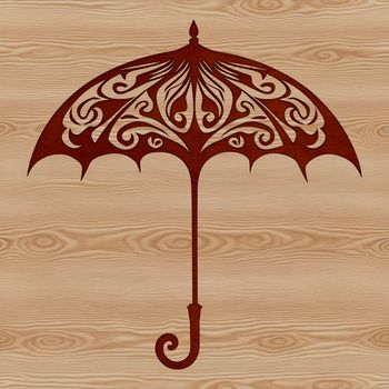A transparent graphic representation of a compact umbrella with a sturdy frame and colorful canopy.