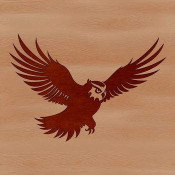 Realistic illustration of a wild bird in flight, showcasing the features of an owl.