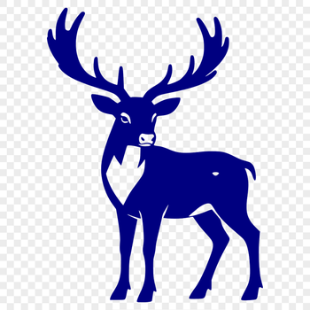 Detailed vector illustration of a reindeer in silhouette, suitable for commercial and personal use.