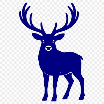 Illustration of a single reindeer animal, suitable for Christmas decorations or gifts.