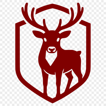 A realistic illustration of a reindeer in silhouette, suitable for various graphic projects.