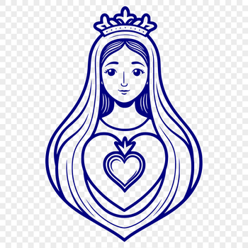 A detailed illustration of a sacred heart with rays and flowers, suitable for religious designs and vector art projects.