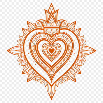 A stylized representation of the Sacred Heart icon in vector format.