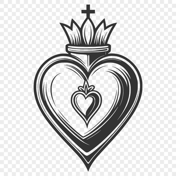 A detailed illustration of the Sacred Heart in a vector format.