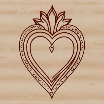 Vector illustration of the Sacred Heart symbol, suitable for various uses including digital designs and crafts.
