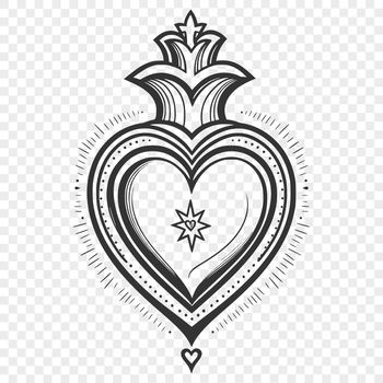 An SVG representation of the Sacred Heart icon, ideal for use in digital designs, crafts, and artwork.