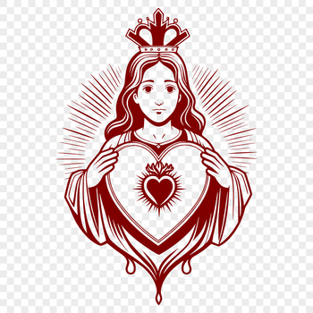 A stylized illustration of the Sacred Heart, suitable for vector art projects.