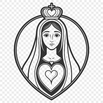 A stylized illustration of the Immaculate Heart icon in vector format.