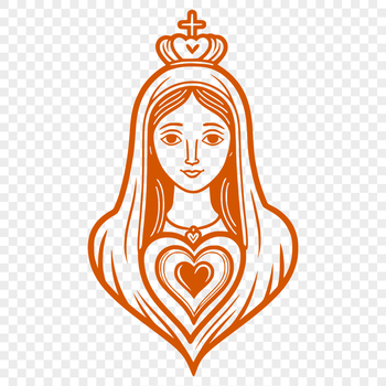 A stylized illustration of the Immaculate Heart, suitable for use in various graphic design applications.