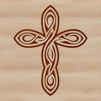 A detailed ornate cross with intricate designs, suitable for various religious and artistic purposes.