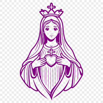 A detailed illustration of a stylized Immaculate Heart icon in vector format.