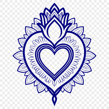 A traditional illustration of the Immaculate Heart of Mary, a symbol often used in Christian art and decoration.