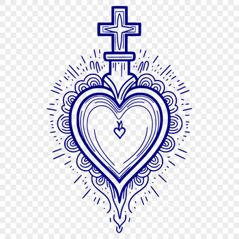 A vector illustration of the Sacred Heart, a symbol of Christian devotion, rendered in scalable SVG format.