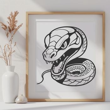 A colorful illustration of a snake, suitable for digital cutting machines like Cricut or laser cutters.