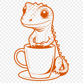 A stylized illustration of a lizard reptile animal in a simple design.