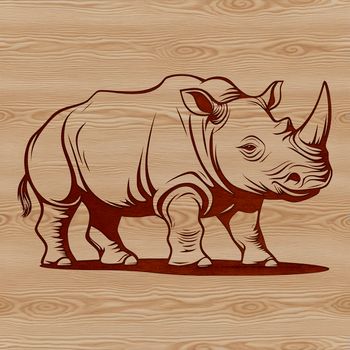 An SVG vector design featuring a single rhino animal silhouette.