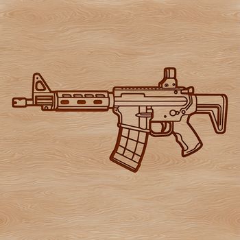 An SVG vector graphic of a long-barreled firearm.