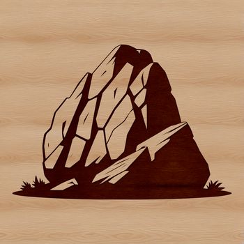 A graphic representation of a rock in vector format.