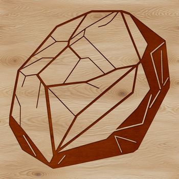 A digital illustration of a rock in high-quality vector format.