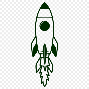 A detailed digital illustration of a spaceship in space, designed as vector art.