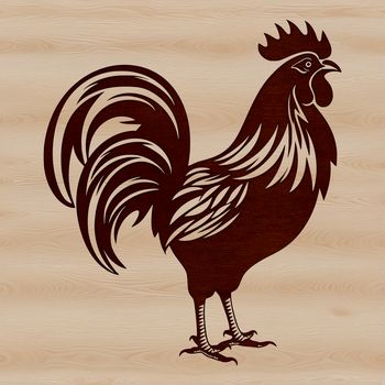 A simple vector graphic of a common domestic bird, often found on farms or in rural areas.