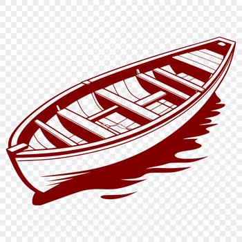A simple illustration of a traditional rowing boat with a single seat.