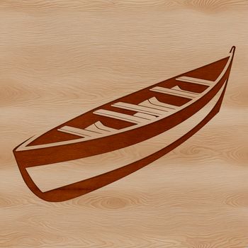 A simple illustration of a boat designed as a vector graphic.