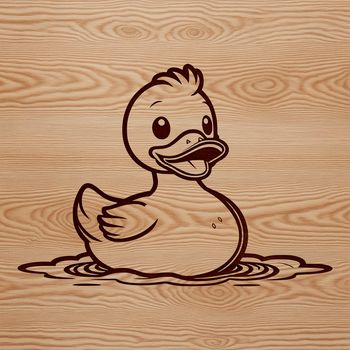 A digital illustration of a white rubber duck with yellow beak.