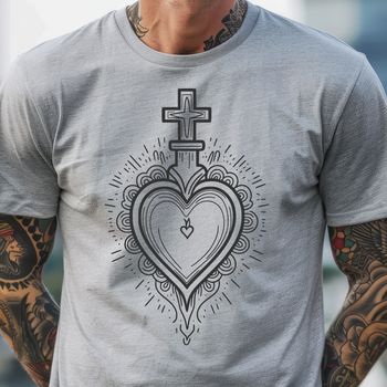 An illustration of the Sacred Heart symbol in a vector format, suitable for use in various design applications.