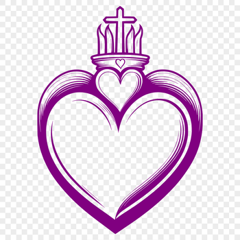 A symbolic representation of faith and devotion, this vector illustration features a Sacred Heart icon in detailed design.