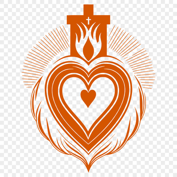 Sacred Heart icon in vector format, ideal for printing or digital design projects.