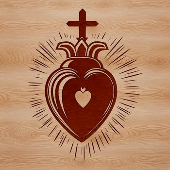 An SVG icon representation of the Sacred Heart, ideal for graphic design and digital applications.
