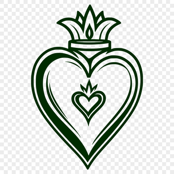 Sacred Heart icon in vector format, suitable for digital design projects.