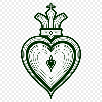 Sacred Heart religious icon in vector format for digital use