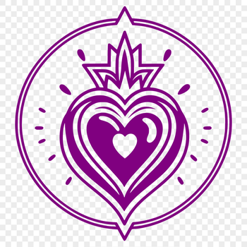 A stylized vector illustration of the Sacred Heart icon, suitable for digital and offline use.