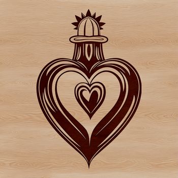 A stylized icon of the Sacred Heart symbol, suitable for digital design and editing.