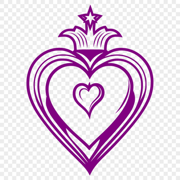 Religious illustration of the Sacred Heart in SVG graphics design