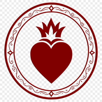 Illustrated representation of the Sacred Heart, a classic religious icon, available in vector format as an SVG file.