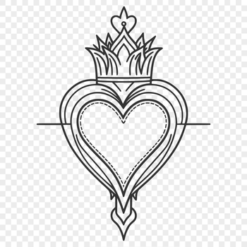 A detailed vector illustration of the Sacred Heart symbol, suitable for various design applications.