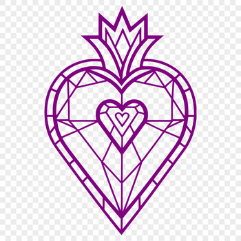 A stylized illustration of the Sacred Heart, a symbol with deep roots in Christian tradition.