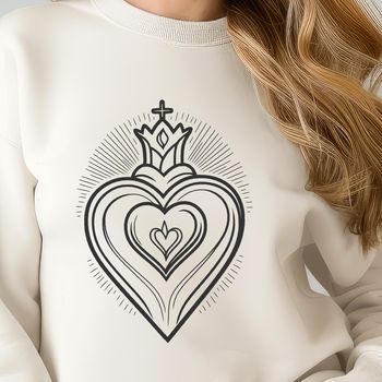 SVG icon of the Sacred Heart symbol with intricate details for vector art design.