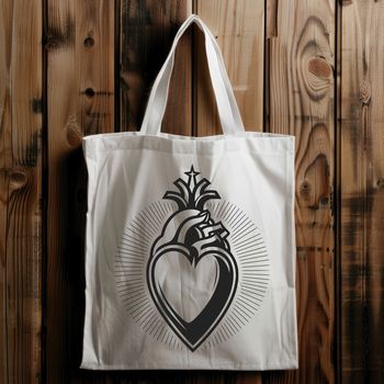 A stylized vector image of the Sacred Heart symbol in bold lines and vibrant colors.