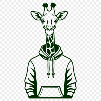 A digital illustration of a giraffe, suitable for various design applications.