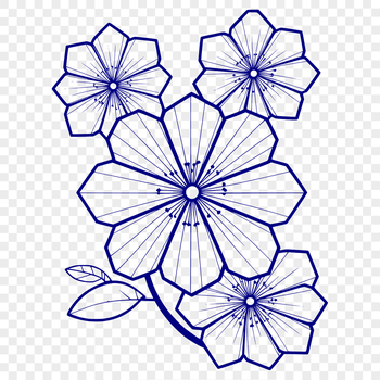 A high-quality illustration of a cherry blossom flower in bloom, suitable for graphic design and digital artwork.