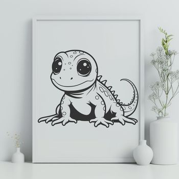 A digitally rendered illustration of a salamander.