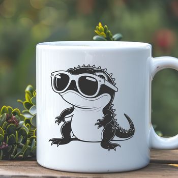 A cartoon salamander character wearing trendy sunglasses, created in vector format.