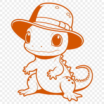 An illustration of a salamander in a circular outline, suitable for digital cutting or engraving.