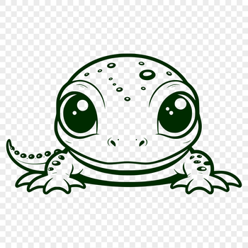 A digital illustration of a salamander with smooth, rounded edges and defined features.