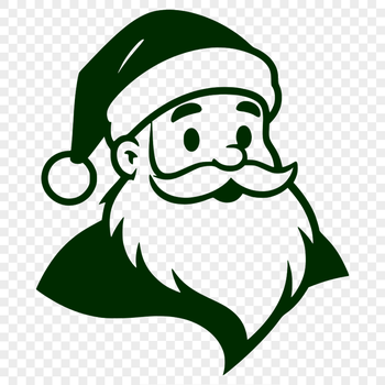 A silhouette vector illustration of Father Christmas in a festive holiday setting.